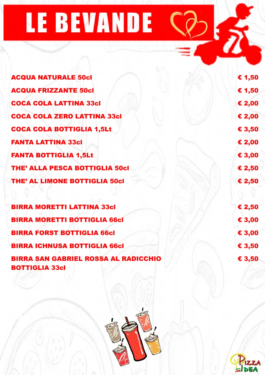Listino online : Menu Nuovo listino Pizzaidea Ceggia